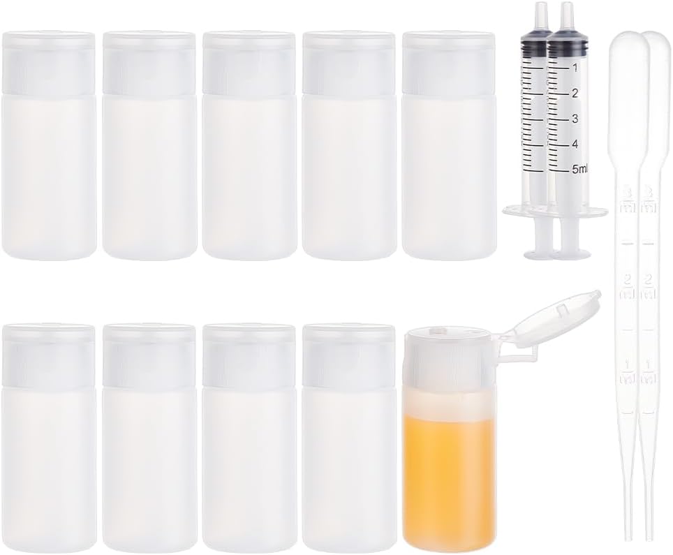 BENECREAT 10 Pack 18ml 0.6oz Small Travel Squeeze Bottles Refillable Makeup Foundation Container Travel Essentials Sample Bottles for Toiletries. Shampoo Toner Cosmetic