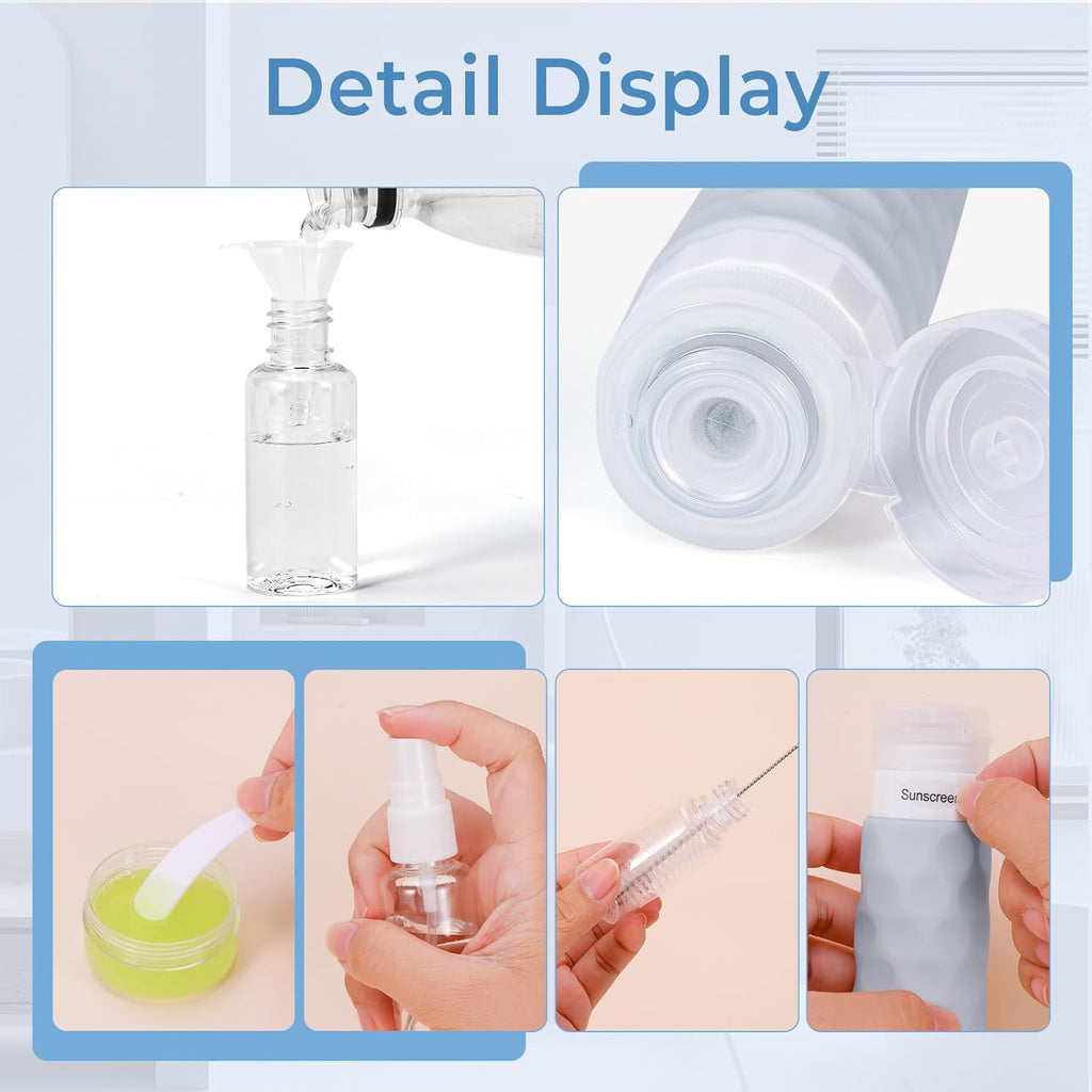 16pack Travel Bottles for Toiletries. TSA Approved Travel Size Containers Set. Leak Proof Refillable Liquid & Creams Toiletries Accessories Kit W/Toiletry Bag (Mint Green)