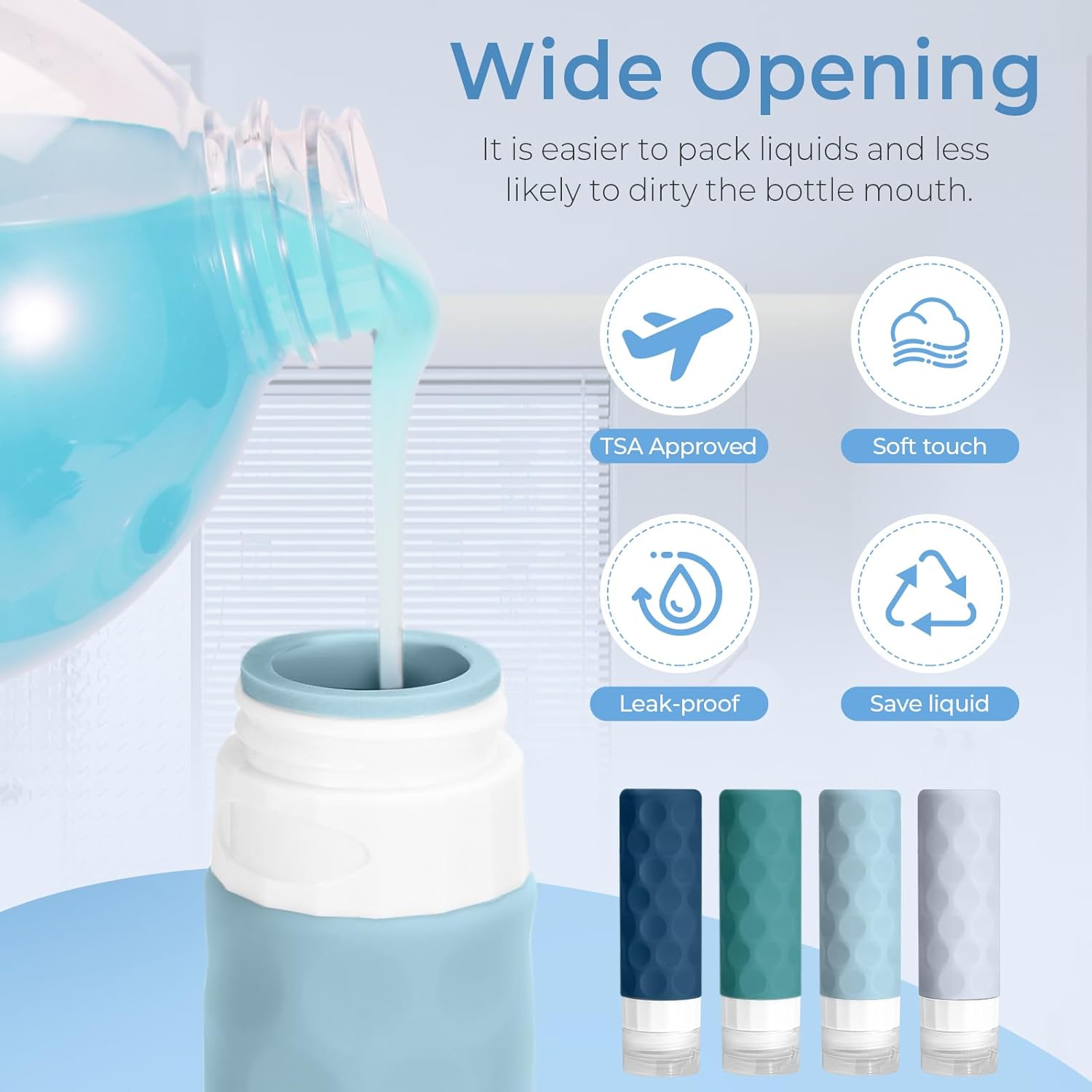 16pack Travel Bottles for Toiletries. TSA Approved Travel Size Containers Set. Leak Proof Refillable Liquid & Creams Toiletries Accessories Kit W/Toiletry Bag (Mint Green)