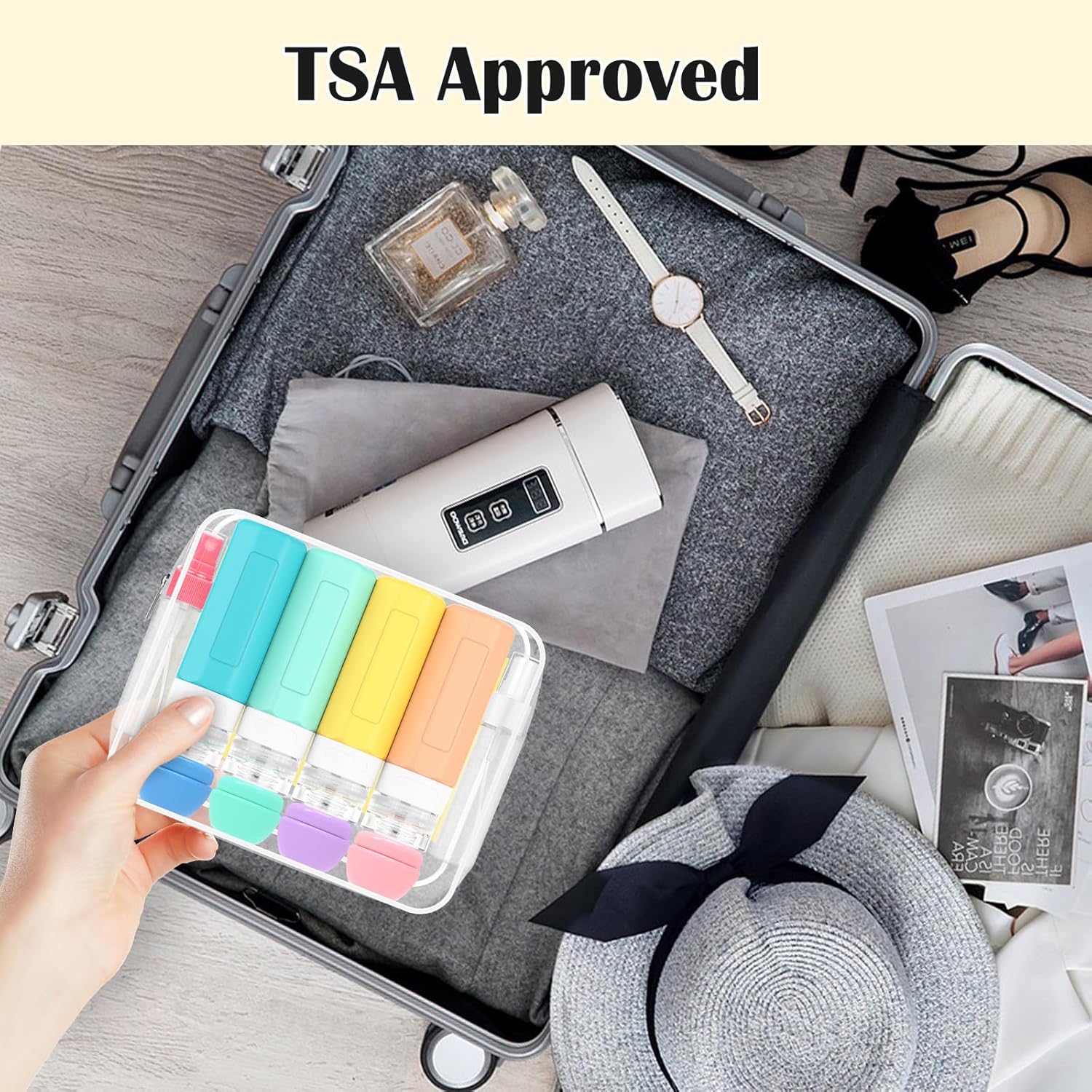 Redfly 17PCS Travel Bottles for Toiletries. TSA Approved Travel Size Containers.Silicone Leak Proof Containers Kit for Toiletries. Shampoo. Conditioner. Lotion & Creams Colorful